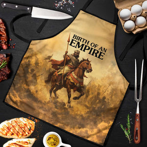 Sundiata Keita Apron with Kirina 1235 Battle Map, Horseback Warrior and Birth of an Empire Design - African Pride