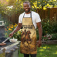 Sundiata Keita Apron with Kirina 1235 Battle Map, Horseback Warrior and Birth of an Empire Design - African Pride