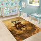 Sundiata Keita Area Rug with Kirina 1235 Battle Map, Horseback Warrior and Birth of an Empire Design - African Pride