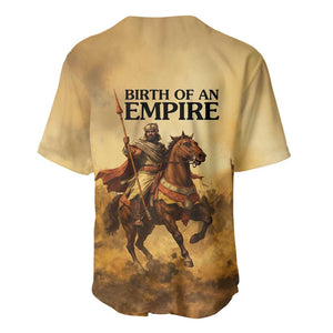 Sundiata Keita Baseball Jersey with Kirina 1235 Battle Map, Horseback Warrior and Birth of an Empire Design - African Pride
