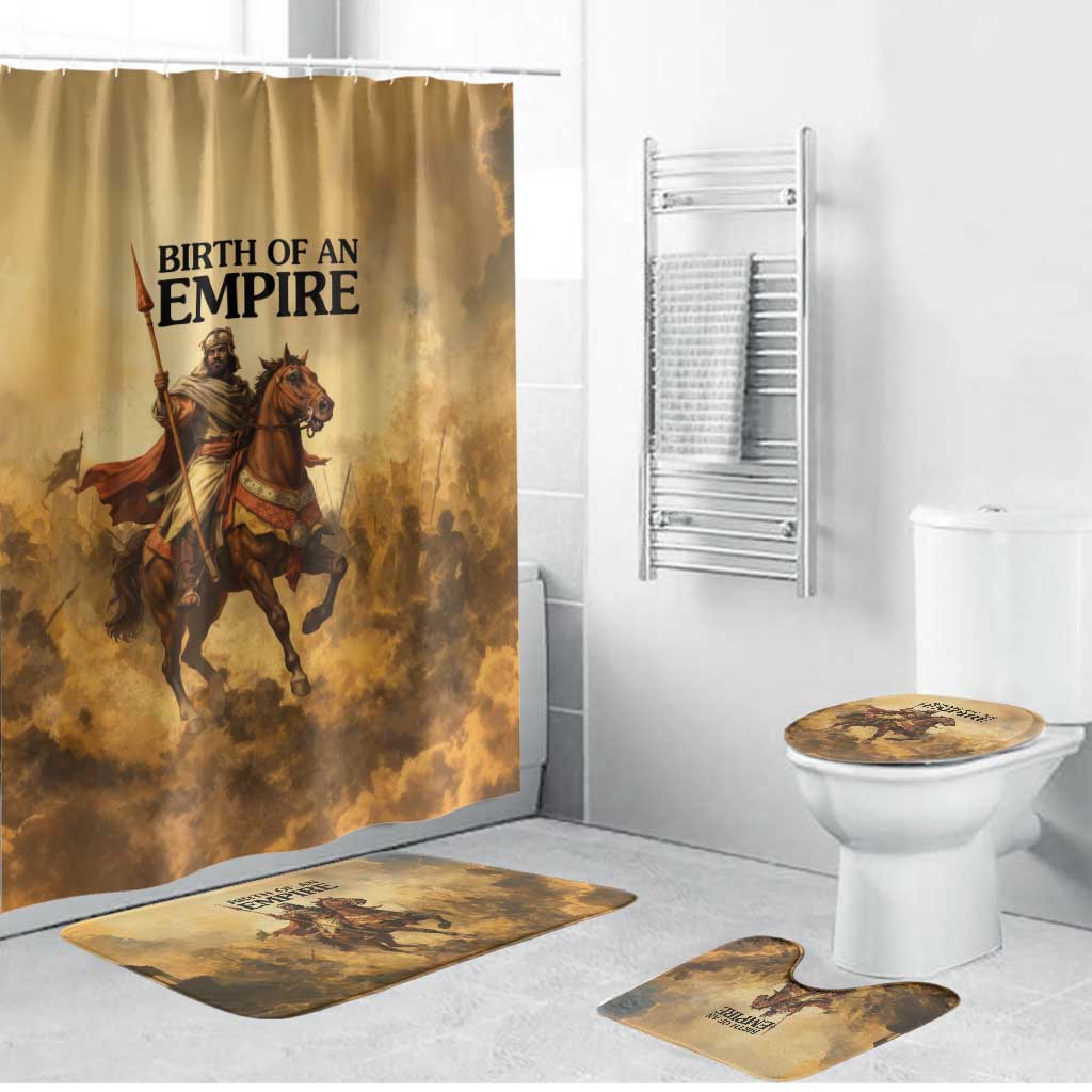 Sundiata Keita Bathroom Set with Kirina 1235 Battle Map, Horseback Warrior and Birth of an Empire Design - African Pride