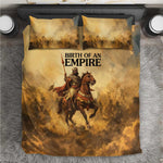 Sundiata Keita Bedding Set with Kirina 1235 Battle Map, Horseback Warrior and Birth of an Empire Design - African Pride