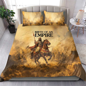 Sundiata Keita Bedding Set with Kirina 1235 Battle Map, Horseback Warrior and Birth of an Empire Design - African Pride
