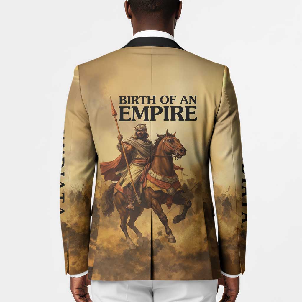 Sundiata Keita Blazer with Kirina 1235 Battle Map, Horseback Warrior and Birth of an Empire Design - African Pride