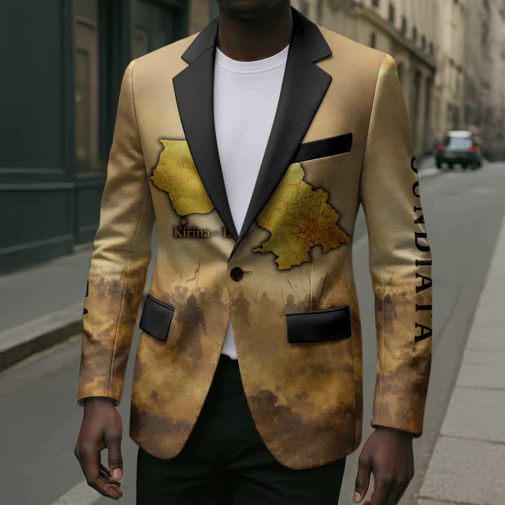Sundiata Keita Blazer with Kirina 1235 Battle Map, Horseback Warrior and Birth of an Empire Design - African Pride