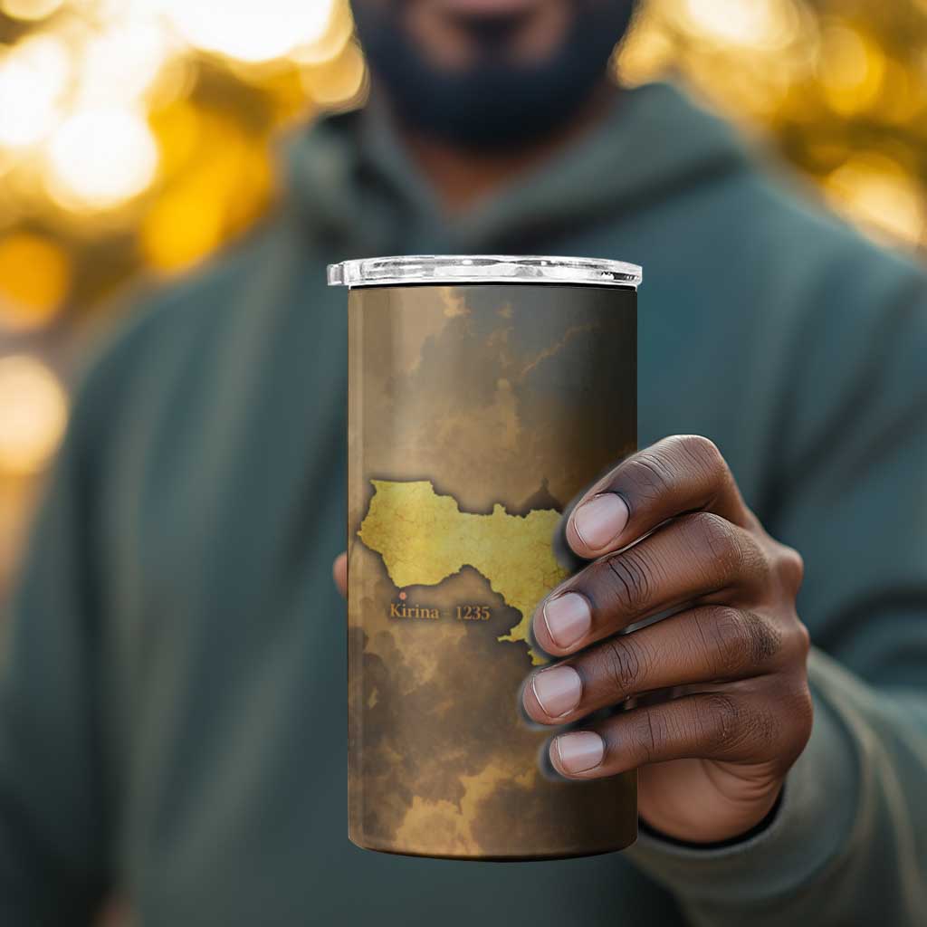 Sundiata Keita 4 in 1 Can Cooler Tumbler with Kirina 1235 Battle Map, Horseback Warrior and Birth of an Empire Design - African Pride