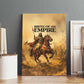 Sundiata Keita Canvas Wall Art with Kirina 1235 Battle Map, Horseback Warrior and Birth of an Empire Design - African Pride