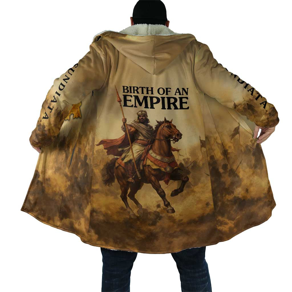 Sundiata Keita Cloak with Kirina 1235 Battle Map, Horseback Warrior and Birth of an Empire Design - African Pride