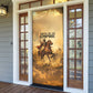 Sundiata Keita Door Cover with Kirina 1235 Battle Map, Horseback Warrior and Birth of an Empire Design - African Pride