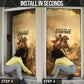 Sundiata Keita Door Cover with Kirina 1235 Battle Map, Horseback Warrior and Birth of an Empire Design - African Pride
