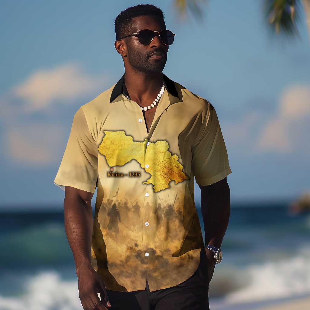 Sundiata Keita Hawaiian Shirt with Kirina 1235 Battle Map, Horseback Warrior and Birth of an Empire Design - African Pride