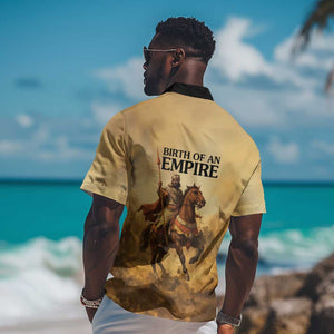 Sundiata Keita Hawaiian Shirt with Kirina 1235 Battle Map, Horseback Warrior and Birth of an Empire Design - African Pride
