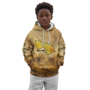 Sundiata Keita Kid Hoodie with Kirina 1235 Battle Map, Horseback Warrior and Birth of an Empire Design - African Pride