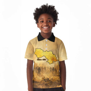 Sundiata Keita Kid Polo Shirt with Kirina 1235 Battle Map, Horseback Warrior and Birth of an Empire Design - African Pride