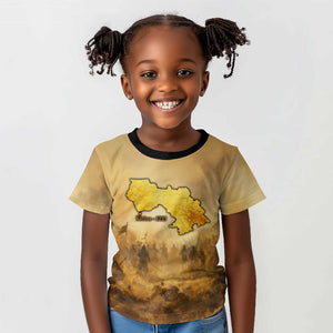 Sundiata Keita Kid T shirt with Kirina 1235 Battle Map, Horseback Warrior and Birth of an Empire Design - African Pride