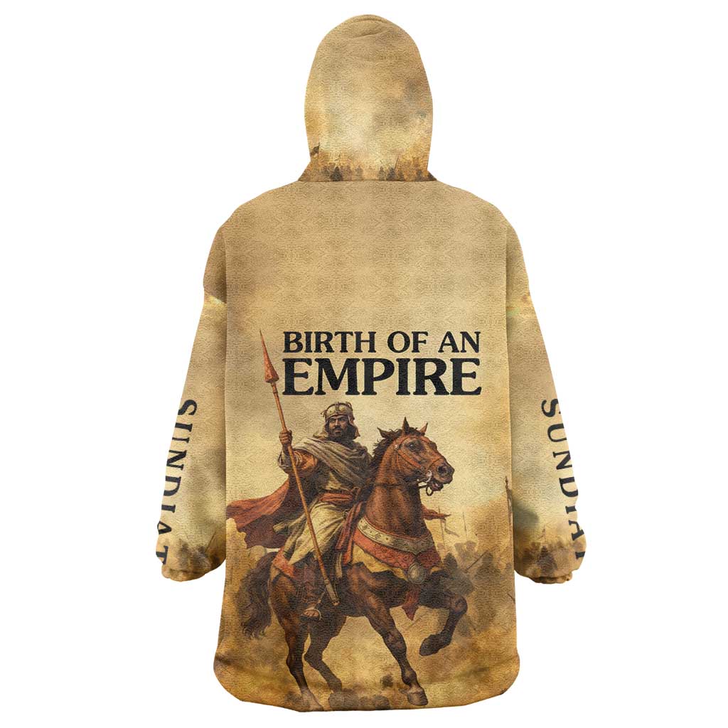Sundiata Keita Kid Wearable Blanket Hoodie with Kirina 1235 Battle Map, Horseback Warrior and Birth of an Empire Design - African Pride