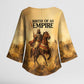 Sundiata Keita Kimono Sleeve Blouse with Kirina 1235 Battle Map, Horseback Warrior and Birth of an Empire Design - African Pride