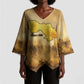 Sundiata Keita Kimono Sleeve Blouse with Kirina 1235 Battle Map, Horseback Warrior and Birth of an Empire Design - African Pride