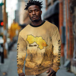 Sundiata Keita Long Sleeve Shirt with Kirina 1235 Battle Map, Horseback Warrior and Birth of an Empire Design - African Pride