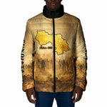 Sundiata Keita Padded Jacket with Kirina 1235 Battle Map, Horseback Warrior and Birth of an Empire Design - African Pride