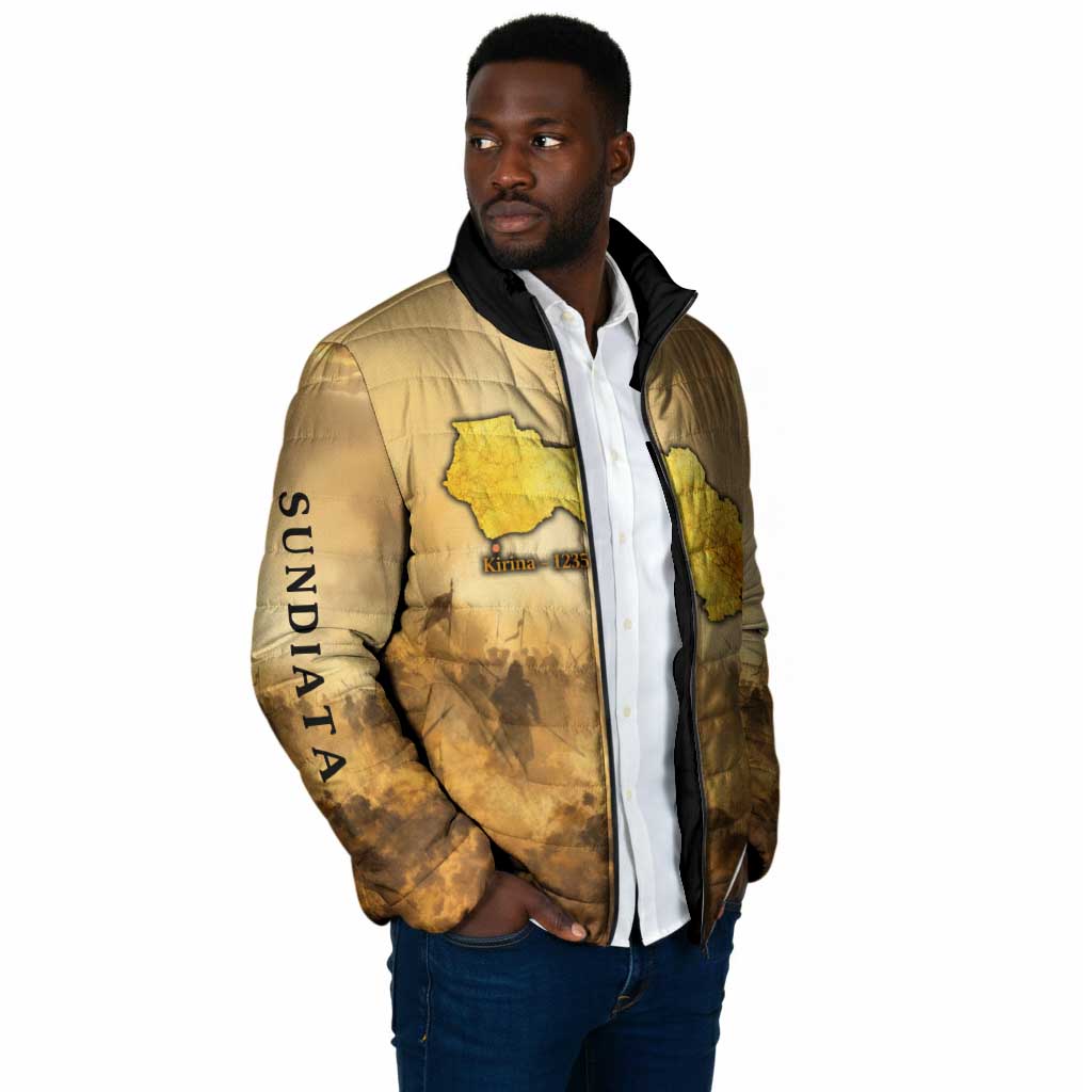 Sundiata Keita Padded Jacket with Kirina 1235 Battle Map, Horseback Warrior and Birth of an Empire Design - African Pride