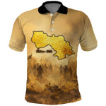 Sundiata Keita Polo Shirt with Kirina 1235 Battle Map, Horseback Warrior and Birth of an Empire Design - African Pride