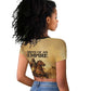 Sundiata Keita Raglan Cropped T shirt with Kirina 1235 Battle Map, Horseback Warrior and Birth of an Empire Design - African Pride