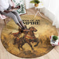 Sundiata Keita Round Carpet with Kirina 1235 Battle Map, Horseback Warrior and Birth of an Empire Design - African Pride