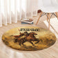 Sundiata Keita Round Carpet with Kirina 1235 Battle Map, Horseback Warrior and Birth of an Empire Design - African Pride
