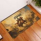 Sundiata Keita Rubber Doormat with Kirina 1235 Battle Map, Horseback Warrior and Birth of an Empire Design - African Pride