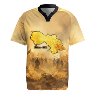 Sundiata Keita Rugby Jersey with Kirina 1235 Battle Map, Horseback Warrior and Birth of an Empire Design - African Pride