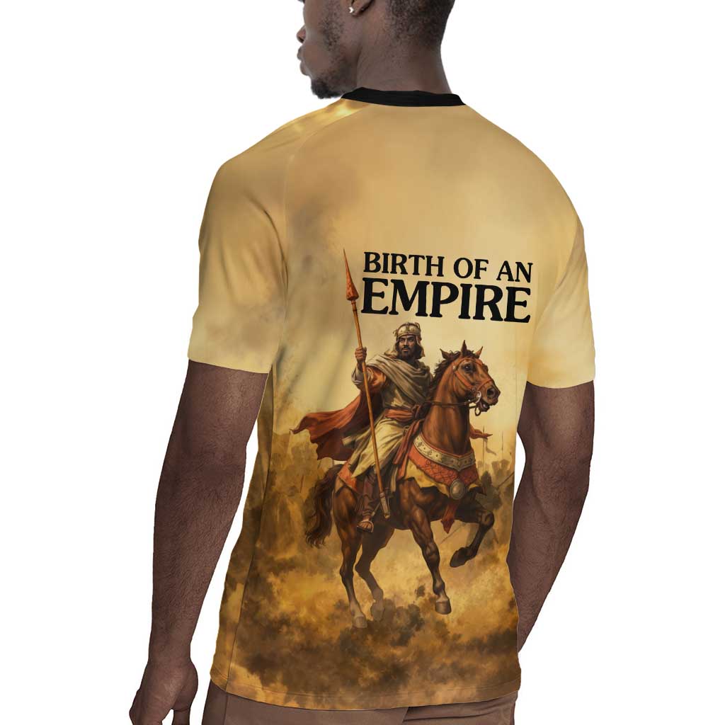Sundiata Keita Rugby Jersey with Kirina 1235 Battle Map, Horseback Warrior and Birth of an Empire Design - African Pride
