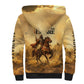 Sundiata Keita Sherpa Hoodie with Kirina 1235 Battle Map, Horseback Warrior and Birth of an Empire Design - African Pride