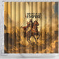 Sundiata Keita Shower Curtain with Kirina 1235 Battle Map, Horseback Warrior and Birth of an Empire Design - African Pride