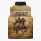 Sundiata Keita Sleeveless Puffer Jacket with Kirina 1235 Battle Map, Horseback Warrior and Birth of an Empire Design - African Pride
