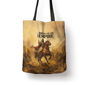 Sundiata Keita Tote Bag with Kirina 1235 Battle Map, Horseback Warrior and Birth of an Empire Design - African Pride