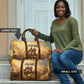 Sundiata Keita Travel Bag with Kirina 1235 Battle Map, Horseback Warrior and Birth of an Empire Design - African Pride