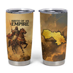 Sundiata Keita Tumbler Cup with Kirina 1235 Battle Map, Horseback Warrior and Birth of an Empire Design - African Pride
