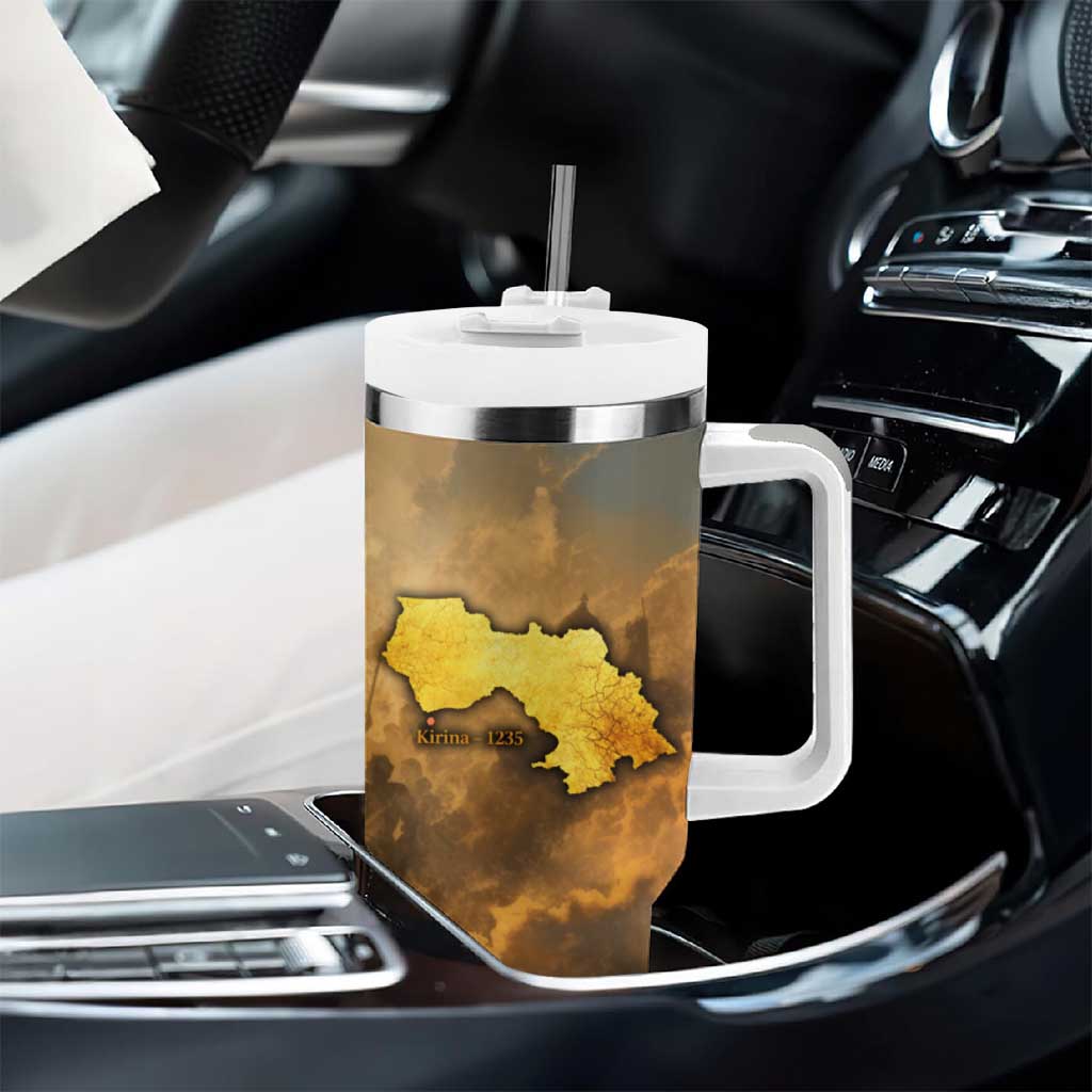 Sundiata Keita Tumbler With Handle with Kirina 1235 Battle Map, Horseback Warrior and Birth of an Empire Design - African Pride