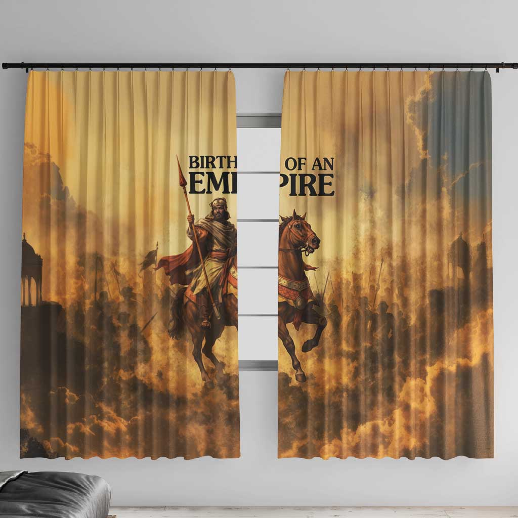 Sundiata Keita Window Curtain with Kirina 1235 Battle Map, Horseback Warrior and Birth of an Empire Design - African Pride