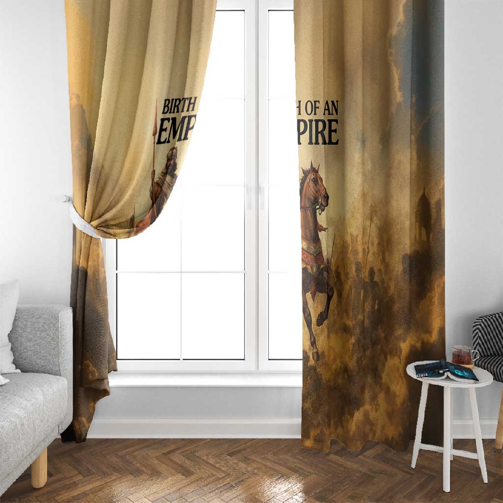 Sundiata Keita Window Curtain with Kirina 1235 Battle Map, Horseback Warrior and Birth of an Empire Design - African Pride