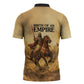 Sundiata Keita Zipper Polo Shirt with Kirina 1235 Battle Map, Horseback Warrior and Birth of an Empire Design - African Pride