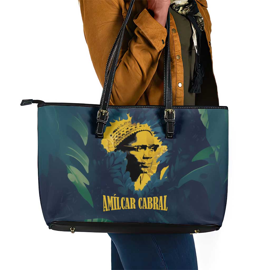 Amilcar Cabral Leather Tote Bag Guinea-Bissau African National Liberation Leader - Cultural Resistance Tribute - African Pride