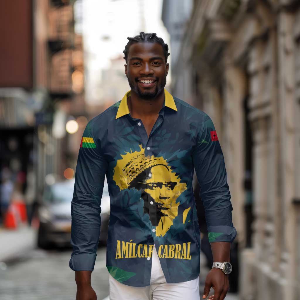 Amilcar Cabral Long Sleeve Button Shirt Guinea-Bissau African National Liberation Leader - Cultural Resistance Tribute - African Pride