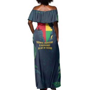 Amilcar Cabral Off Shoulder Maxi Dress Guinea-Bissau African National Liberation Leader - Cultural Resistance Tribute - African Pride