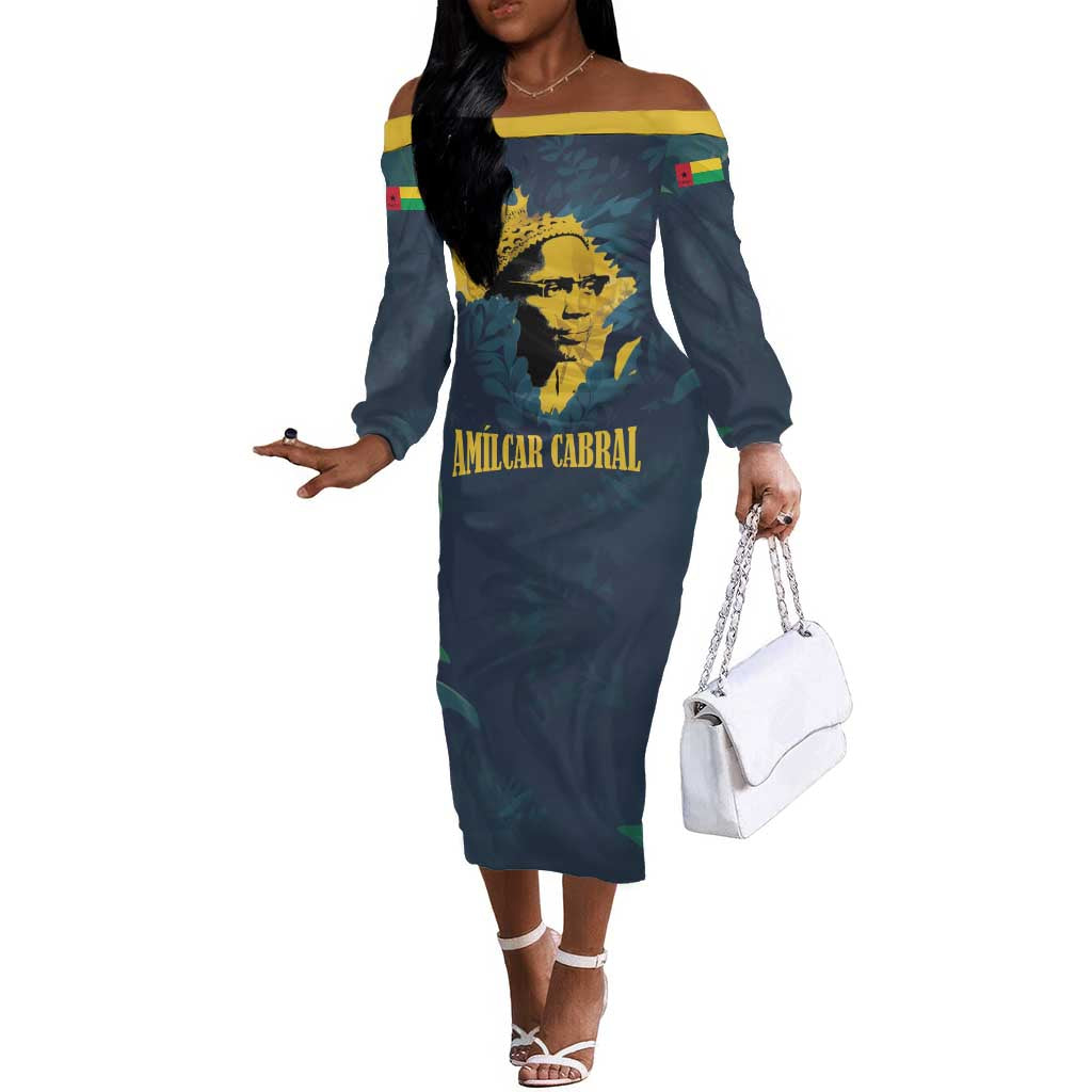 Amilcar Cabral Off The Shoulder Long Sleeve Dress Guinea-Bissau African National Liberation Leader - Cultural Resistance Tribute - African Pride