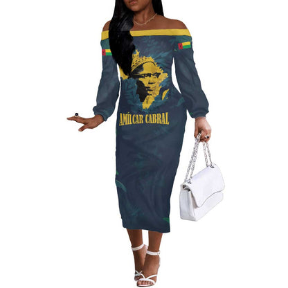 Amilcar Cabral Off The Shoulder Long Sleeve Dress Guinea-Bissau African National Liberation Leader - Cultural Resistance Tribute - African Pride