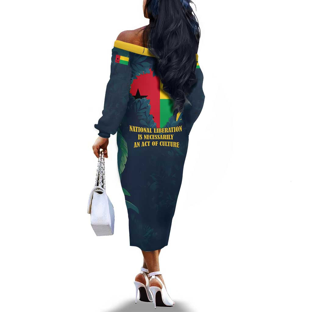 Amilcar Cabral Off The Shoulder Long Sleeve Dress Guinea-Bissau African National Liberation Leader - Cultural Resistance Tribute - African Pride
