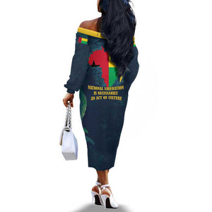 Amilcar Cabral Off The Shoulder Long Sleeve Dress Guinea-Bissau African National Liberation Leader - Cultural Resistance Tribute - African Pride