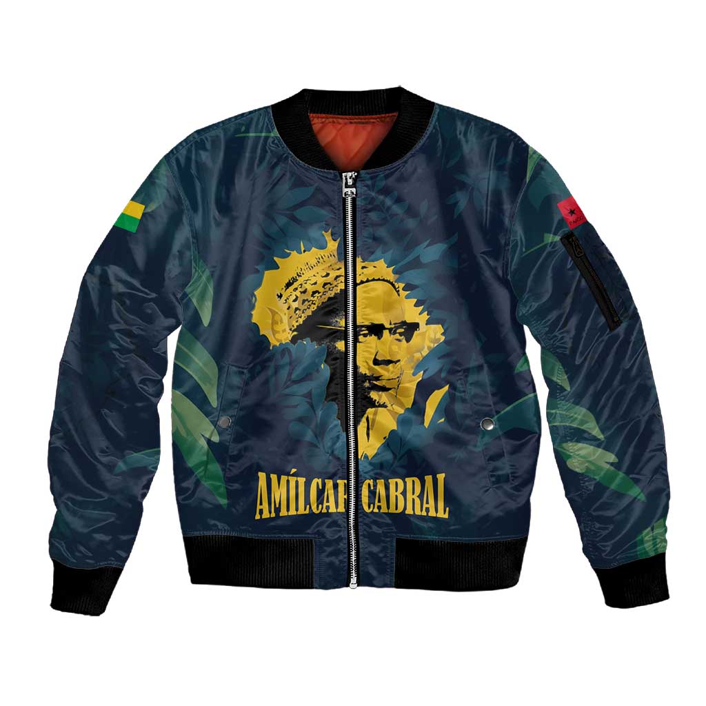Amilcar Cabral Sleeve Zip Bomber Jacket Guinea-Bissau African National Liberation Leader - Cultural Resistance Tribute - African Pride